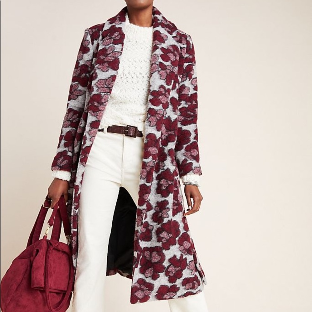 NWT Anthropologie Hutch Marianne Coat - Wine Color